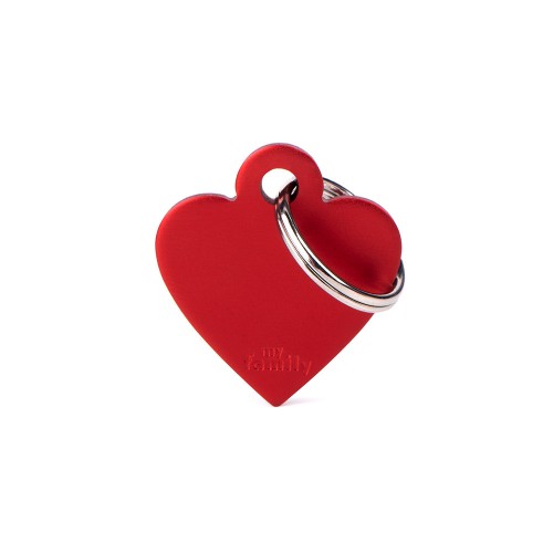 MY FAMILY - SMALL HEART ALUMINUM RED