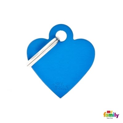 MY FAMILY - SMALL HEART ALUMINUM BLUE