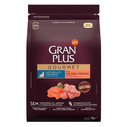 GRAN PLUS GOURMET ADULTO CASTRADO SALMON Y POLLO 1 KG