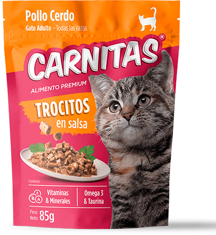 MIMMA CARNITAS GATO TROCITOS EN SALSA POLLO Y CERDO 85 GR 