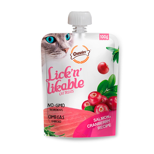 GNAWLERS LICKN LIKABLE SALMON Y ARANDANOS 100GR  