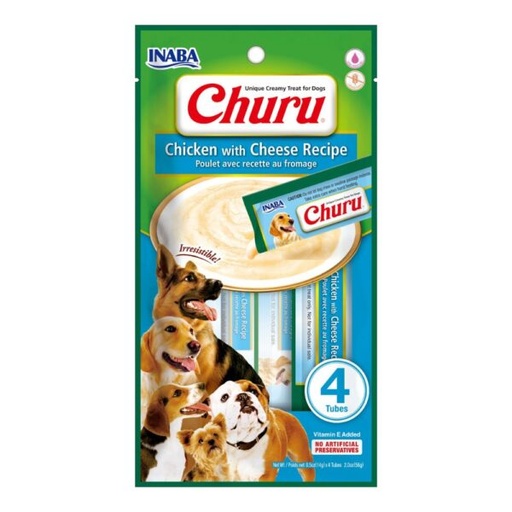 CHURU DOG CHICKEN WITH CHEESE 56 GR (4 TUBOS 14 GR)  