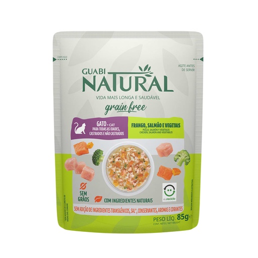 GUABI NATURAL SACHE GATO SABOR FRANGO, SALMON Y VEGETALES